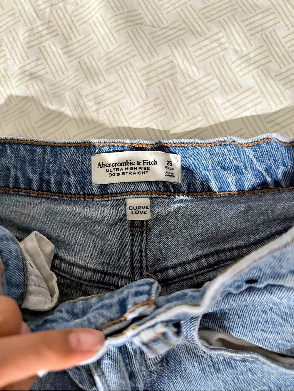 Abercrombie & Fitch Curve Love Ultra High Rise 90s Straight Jean Blue Waist 25 - Picture 4 of 6